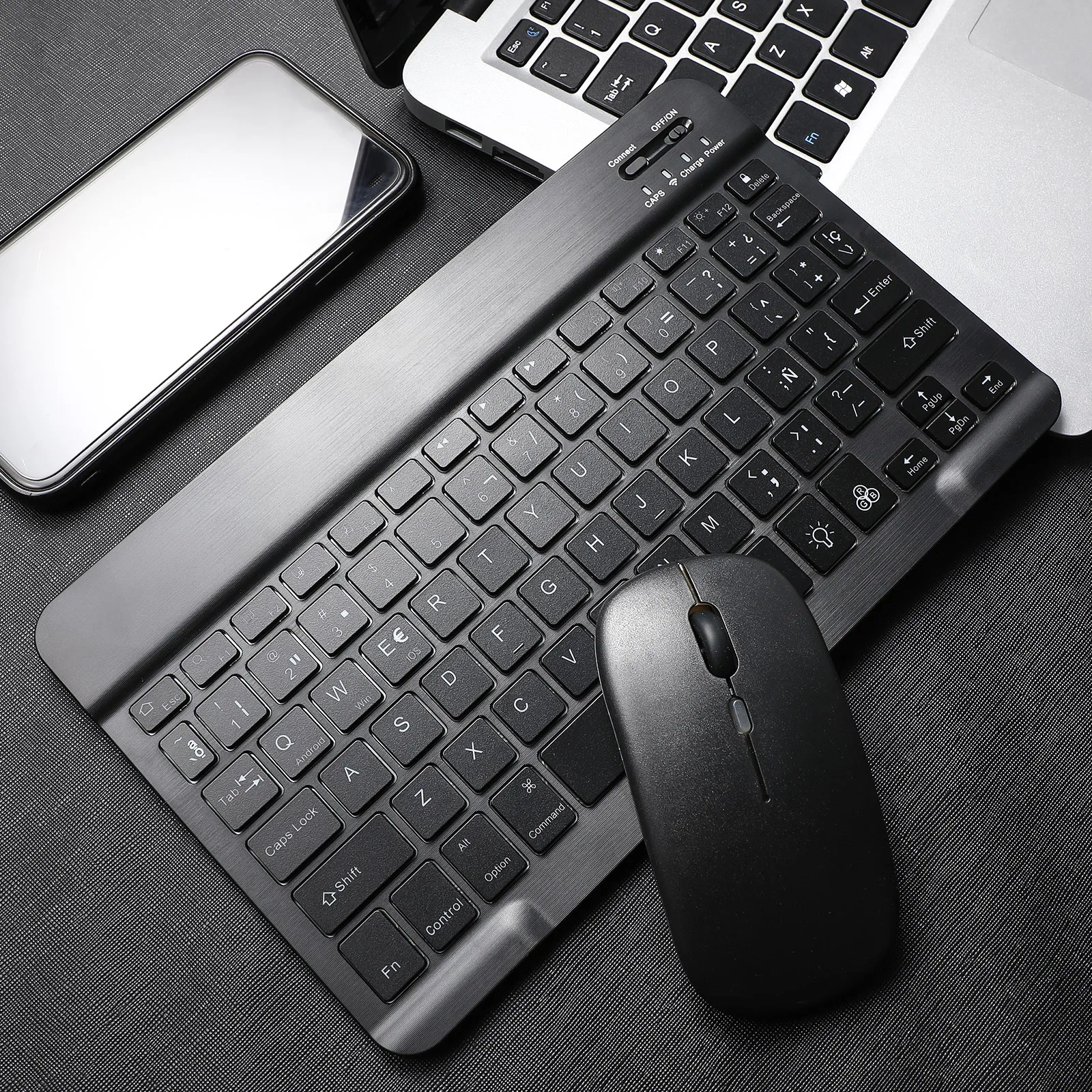 

Wireless Keyboard Mouse Multi-Device 420mAh Rechargeable Portable Keyboard Set Quiet Mechanical Keys Low for Phone