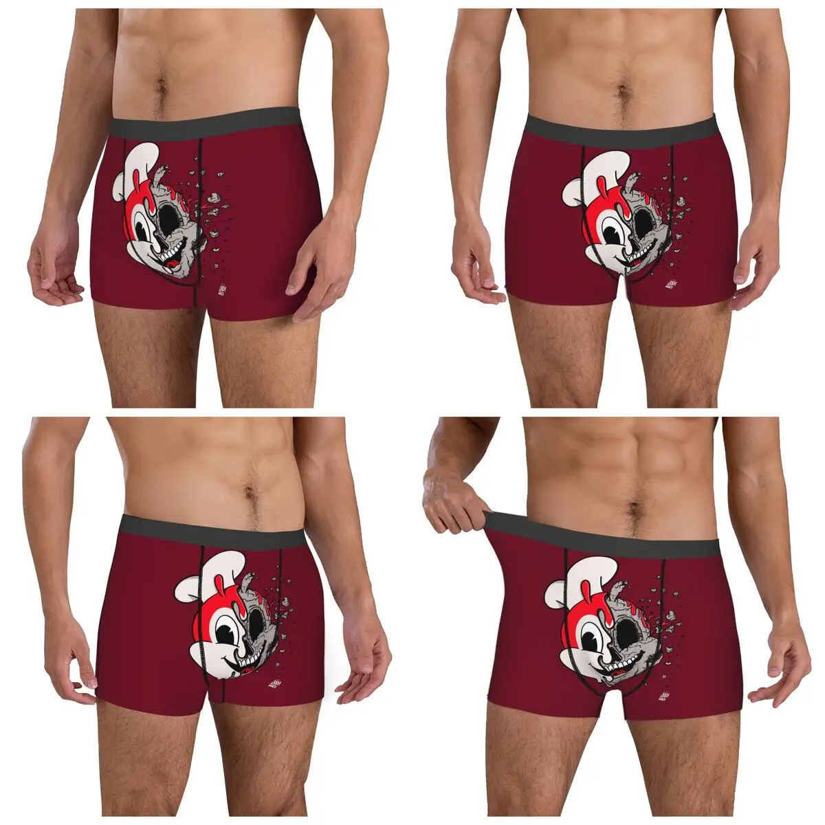 Boxer Mutande Pantaloncini JOLLIBEE ACID POPART REMIX FILIPINO BACKPRINT Mutandine Maschile Ventilare Intimo per Homme Uomo Regali