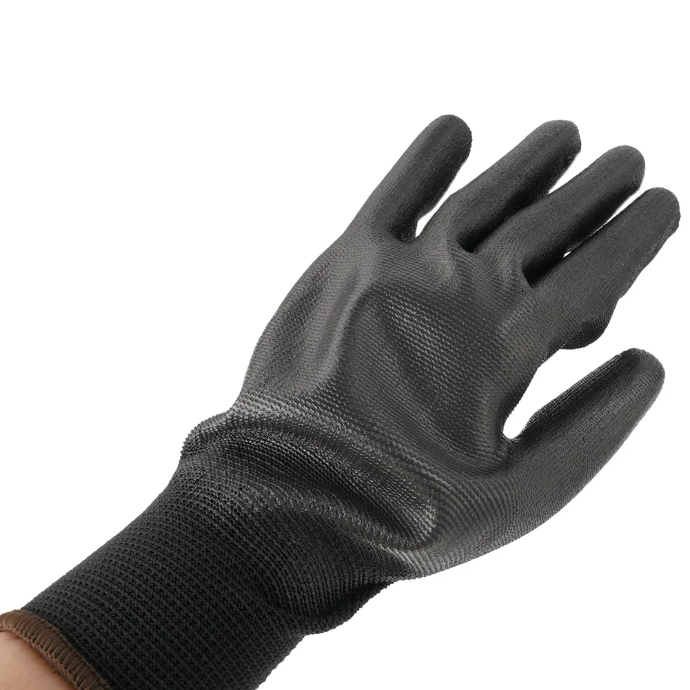 12 Pairs Nitrile Safety Coated Work Gloves PU Palm Coated Safety Gloves Suitable For Construction Maintenance Vehicles