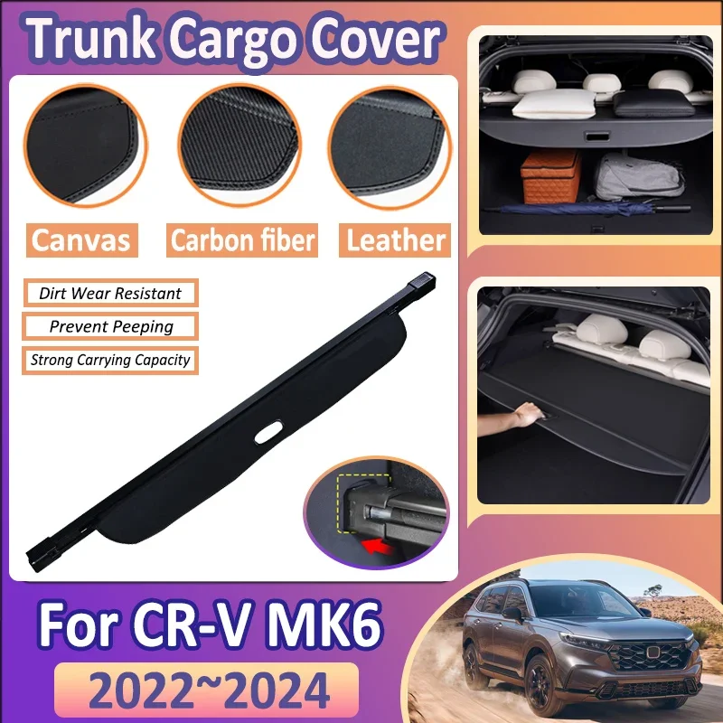 

Car Trunk Cargo Cover For Honda CR-V CRV MK6 2022 2023 2024 Breeze Retractable Rear Curtain Storage Partition Auto Accessories