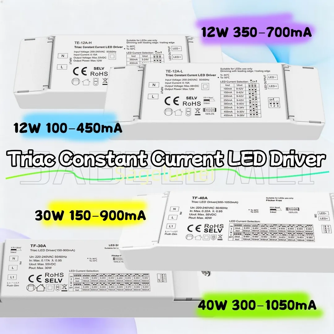 Skydance Triac Constant Current LED Driver PWM Digital Dimming Lighting Transformer 12W TE-12A-H TE-12A-L 30W TF-30A 40W TF-40A