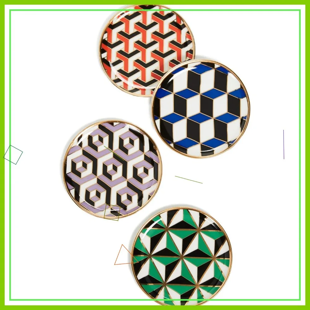 

Versailles Coaster Set for Women, Elegant Home Decor, 4-Piece Ceramic Coasters