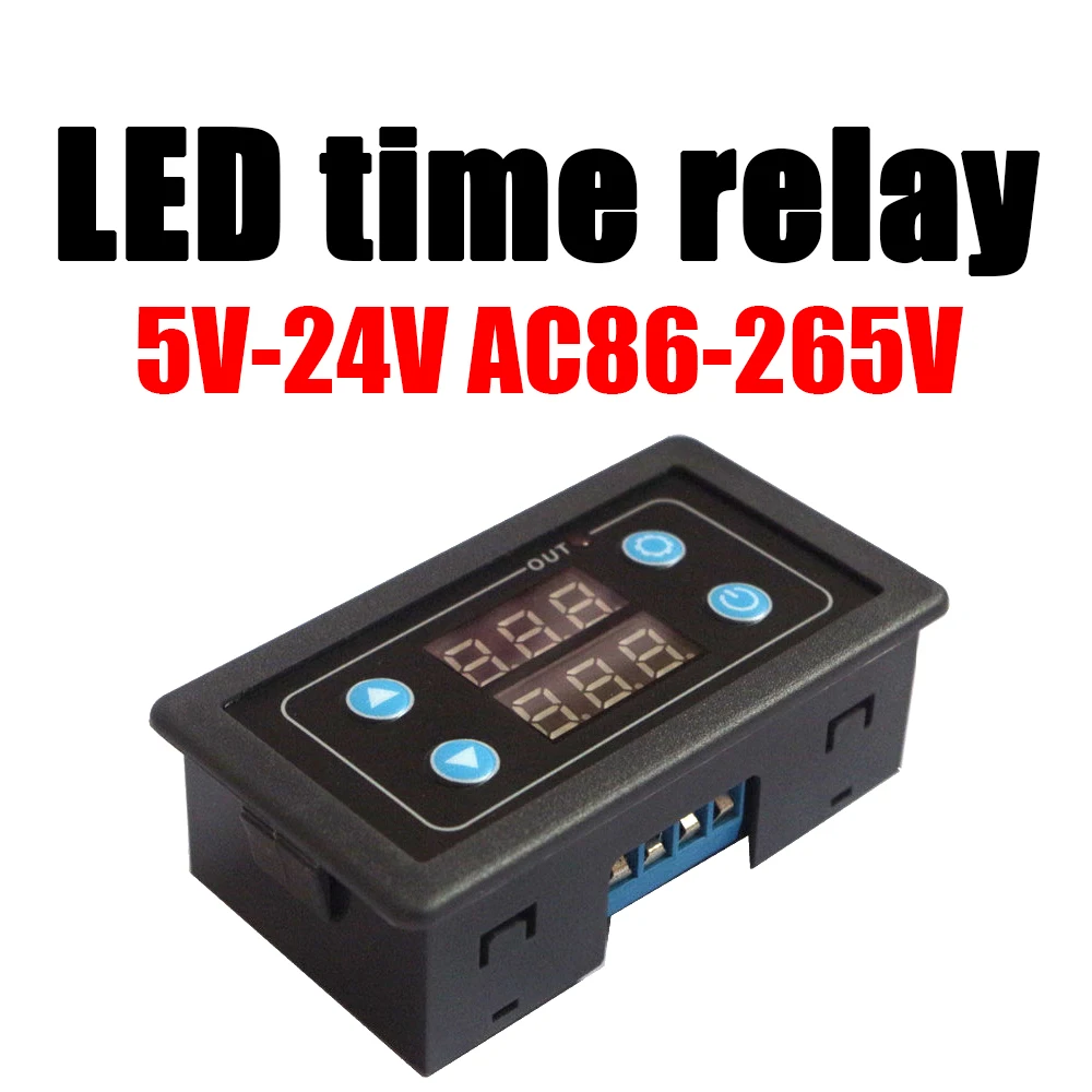 

LED Digital display Time Relay timing delay cycle control relay Controller DC 5V 12V 24V AC 110V 220V cyclic timing