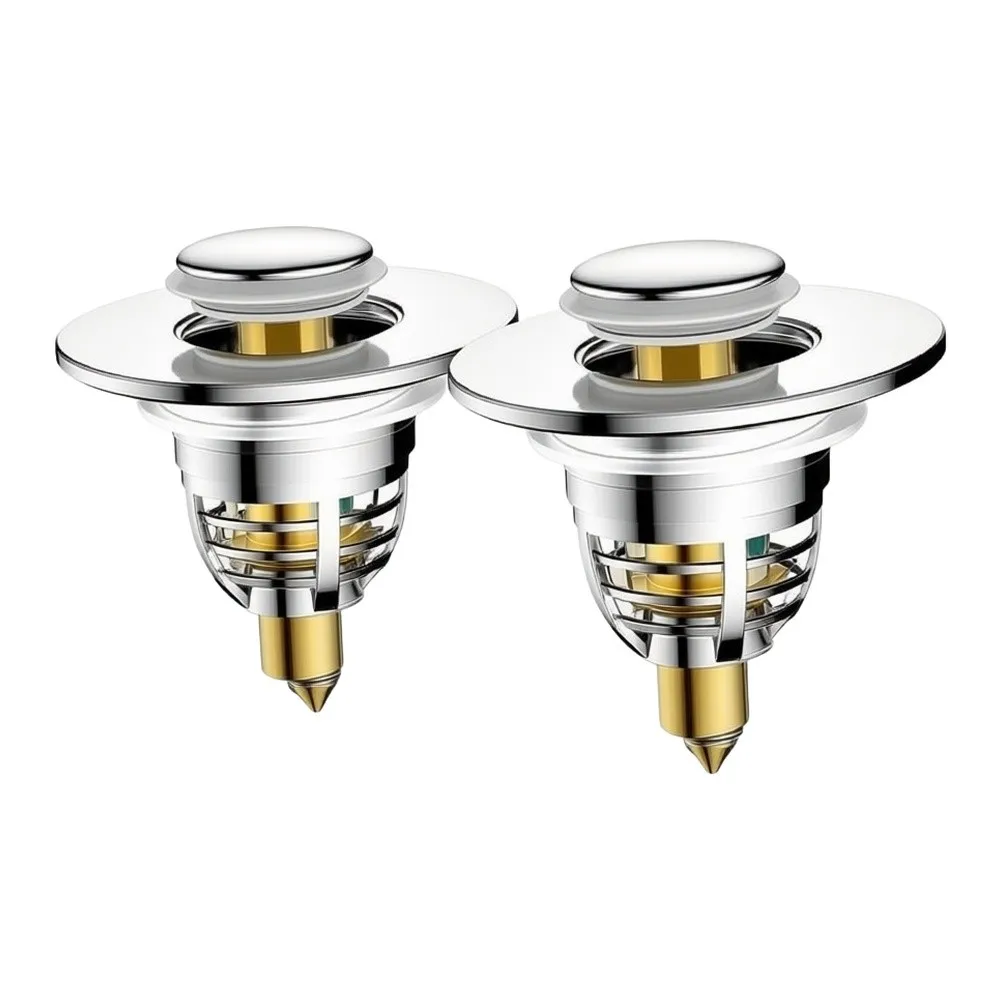 Click‑clack Sink Drain Stopper, Snap‑up Basin Drain Core With Solid Brass Spring, Replacement Pop‑up For Bathroom Wash