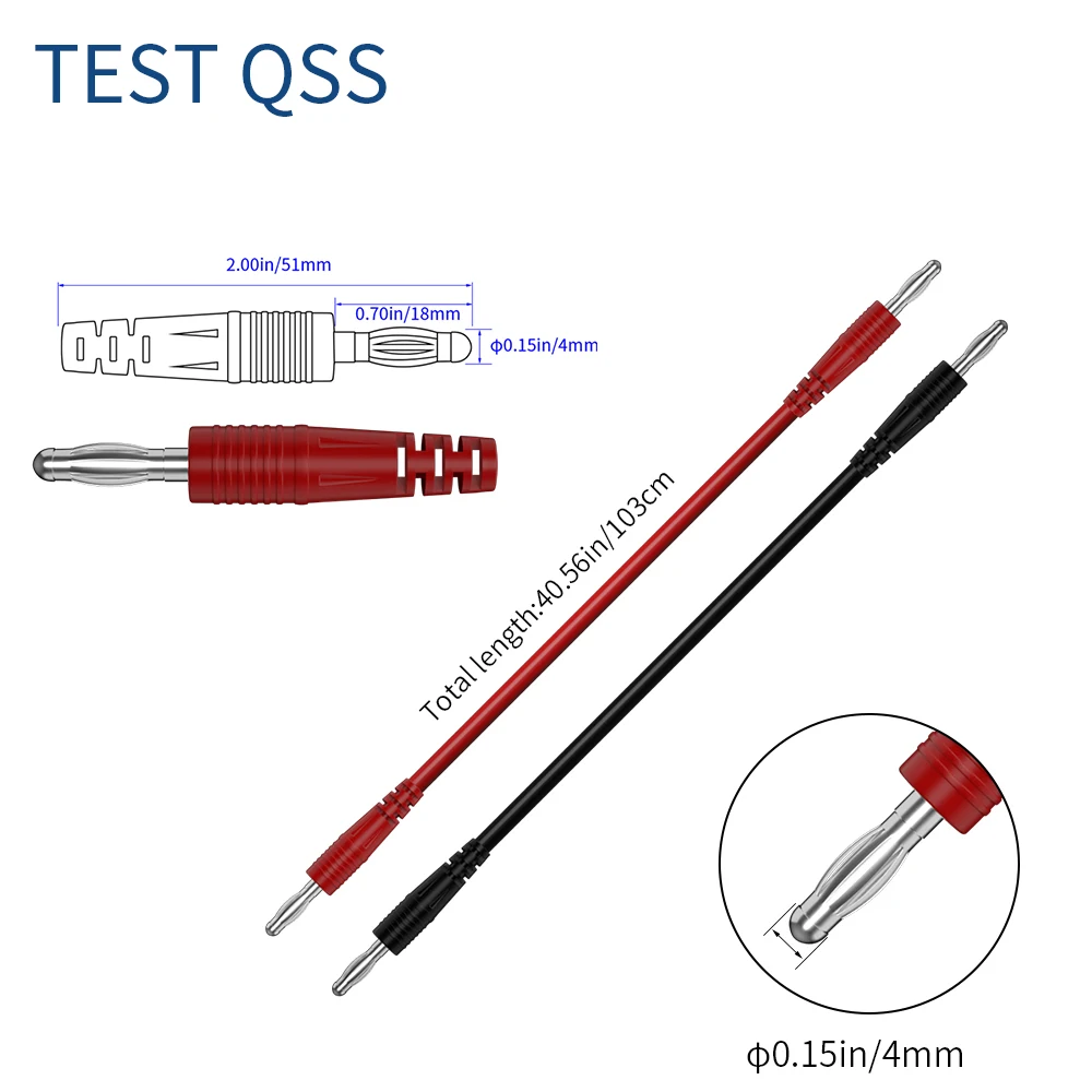 QSS Multimeter Test Leads Kit Digital Electrical Test Probes Set with Alligator Clips Test Tweezer Wire-Piercing Back Probe Pin