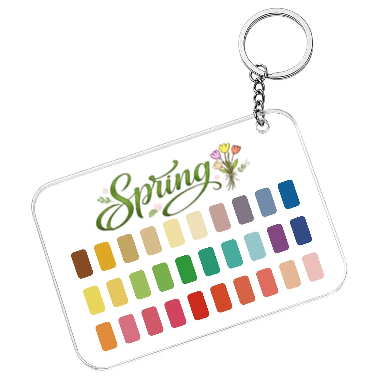 Portable Clear Acrylic Color Analysis Keychain, Vibrant Precise Skin Tone Matching Tool for Shopping, Outfit & Makeup Women Gift