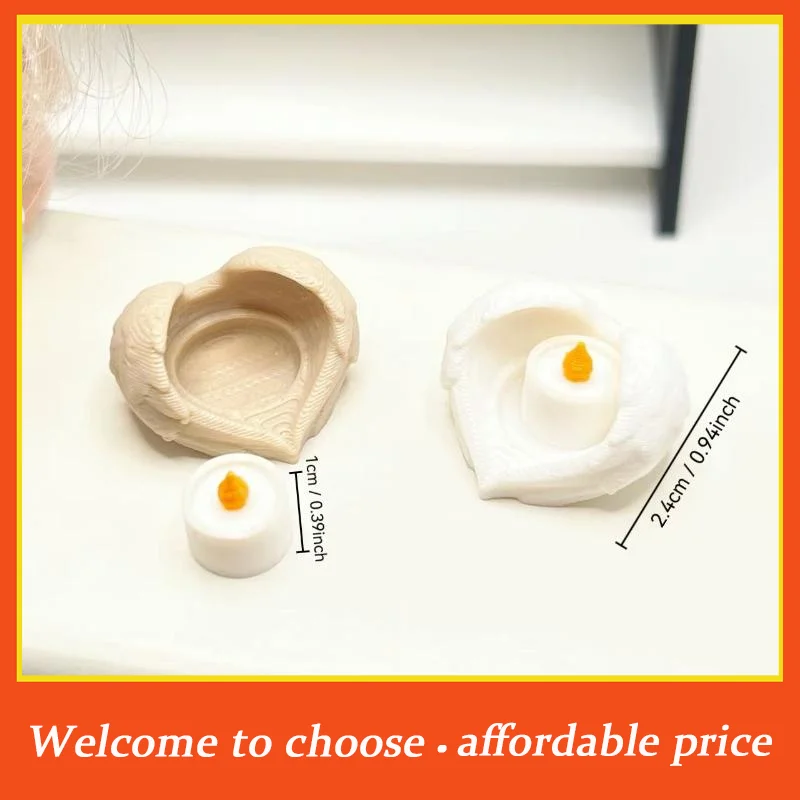 

[]2Pcs 1:12 Dollhouse Mini Retro Candle Miniature Tray Set Playhouse Toys Home Ornament Christmas Scene Decoration
