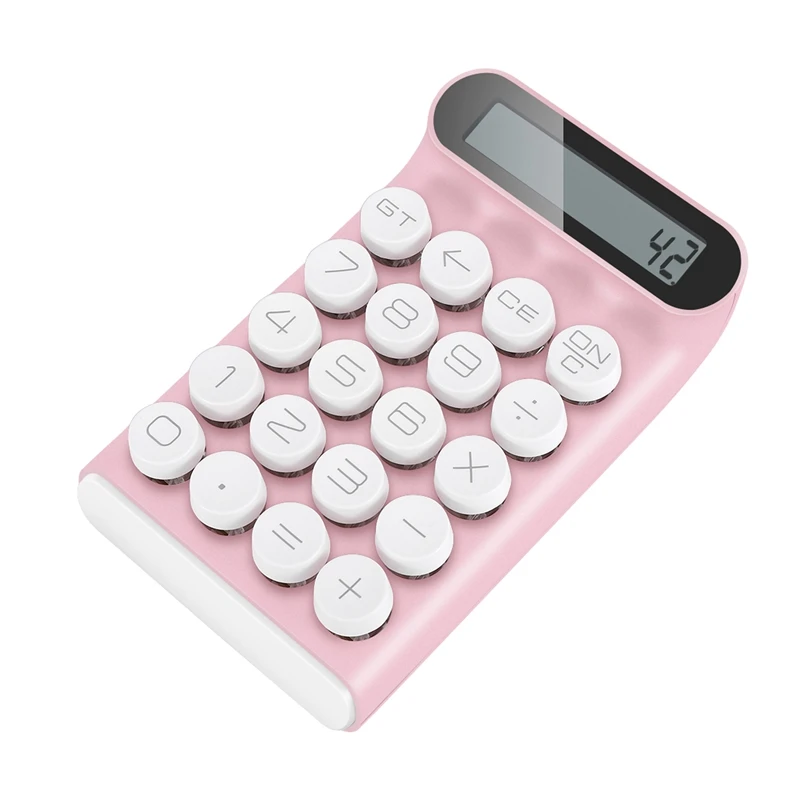Retro Calculator Mechanical Keyboard Portable Computer 10 Digit LCD Display Financial Office Fashion Calculator