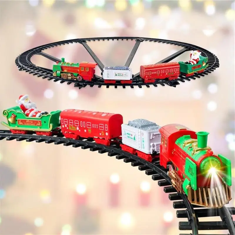 Christmas Train set Electric Sound And Light Christmas Track Car Can Hang Christmas Tree Decor Children's Educational Toys Gifts