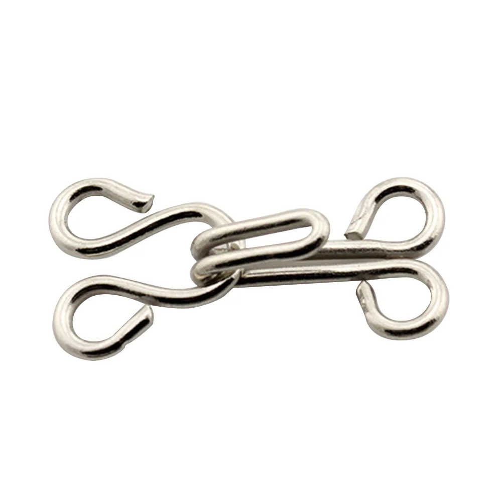 50PC Metal Hook Button Hooks and Eyes Closure Buckle Sewing Handcraft Tools for Collar Pants Coat (Silver)