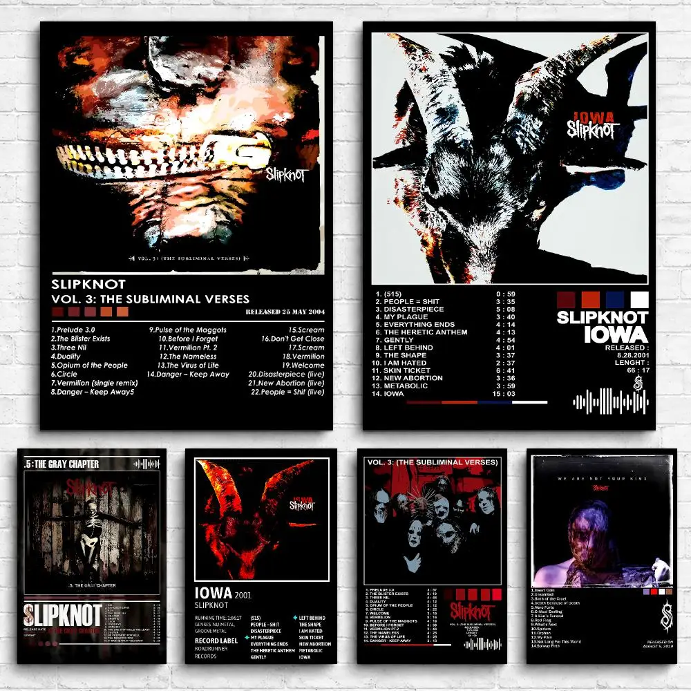 Band Album S-Slipknot Framed Wall Painting Canvas Poster Ready to Hang Wall Art for Bedroom Living Room Home Decor Gift