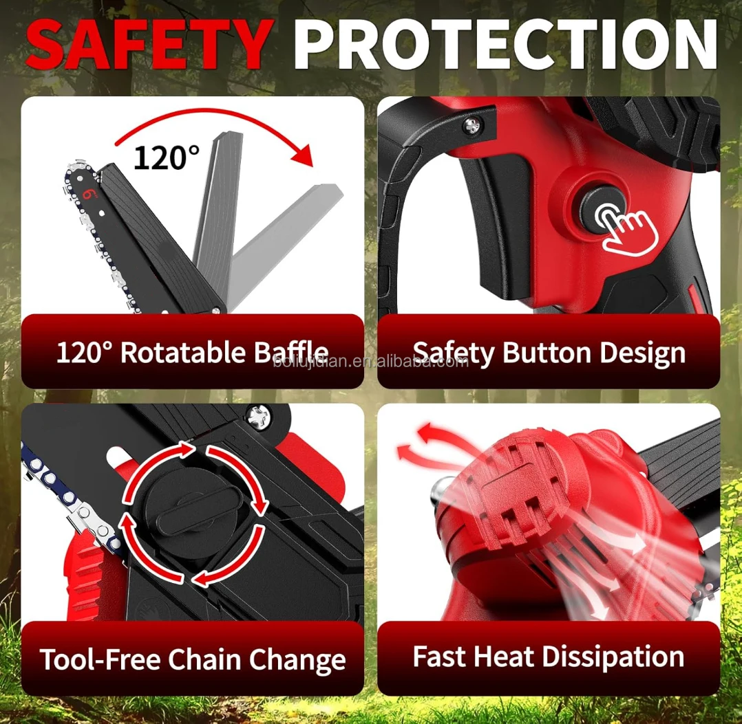 21V Electric Chain Saw 6-Inch Brushless Mini Saw Integrated Oil Pot Lithium Battery DIY Industrial For OEM