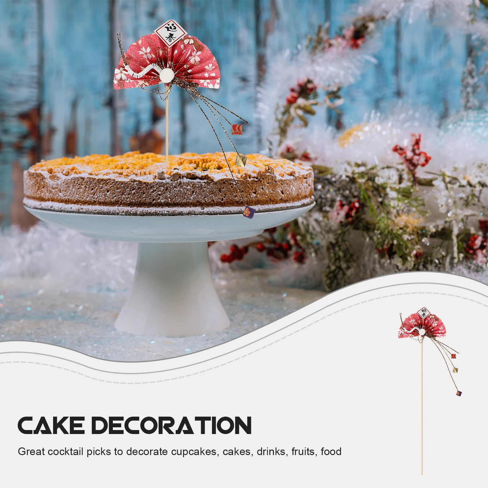 

Flower Sign Arrangement Decorative Picks Plastic Wood Material Bright Colors Fade Resistant Cake Cupcake Drink Decoration
