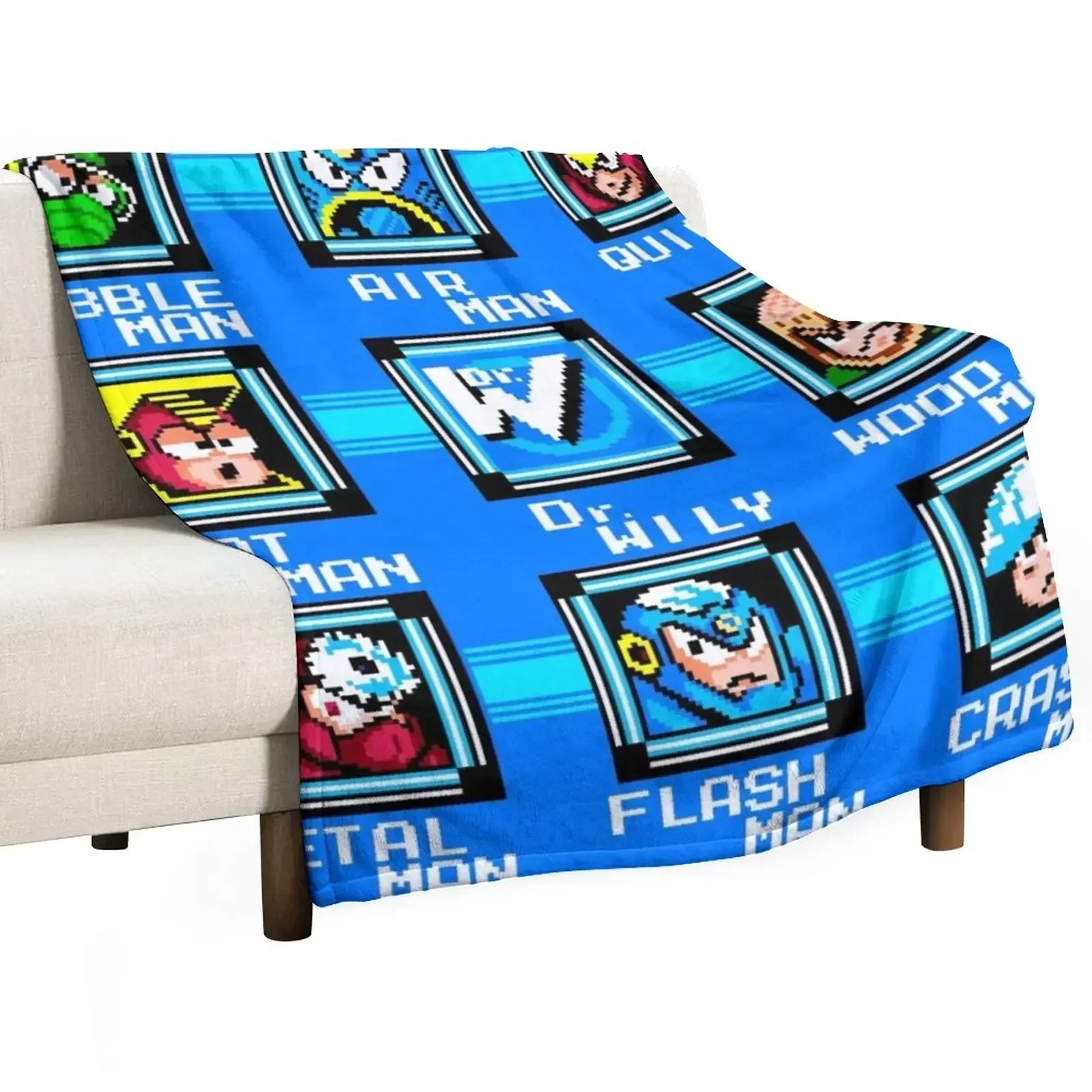 Megaman 2 Level Screen Throw Blanket Giant Sofa Winter beds Furrys Blankets