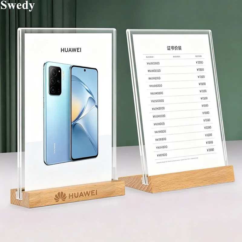 5 Pieces A6 10x15CM Table Acrylic Sign Holder Restaurant Advertising Menu Price Listing Holder Payment Card Flyer Display Stand