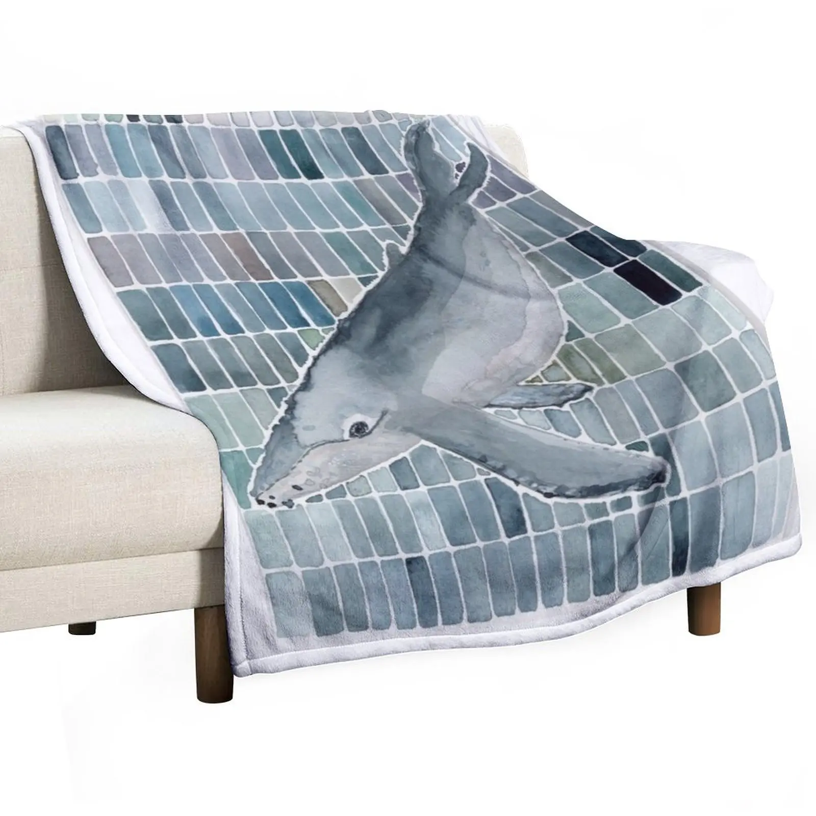 

Humpback Whale Watercolor Throw Blanket Hair Soft Plaid Luxury Blankets