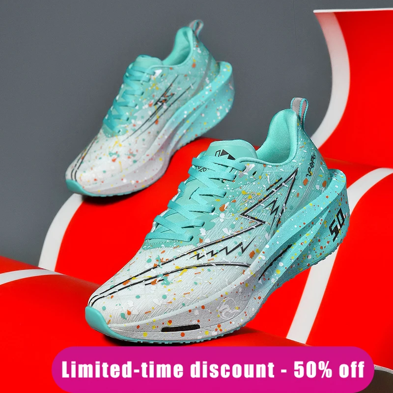 

Running Shoes Carbon Board Speciality Marathon Men Sports Breathable Lightweight Women's Comfortable Athletic Nonskid Sneakers