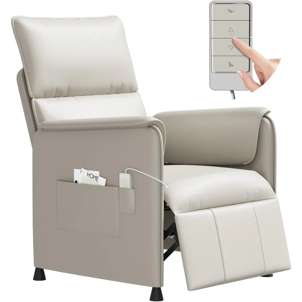 

Recliner Chair，Electric Adjustable PU Leather Recliner with Remote Control and Padded Backrest,Recliner Single Sofa Seat with Th