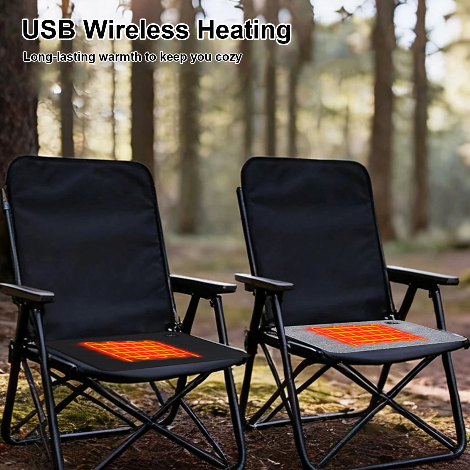 

USB Portable Heated Seat Cushion Waterproof 3 Heat Settings Foldable Heating Pad for Car Chair Camping Office Winter Heat Chair