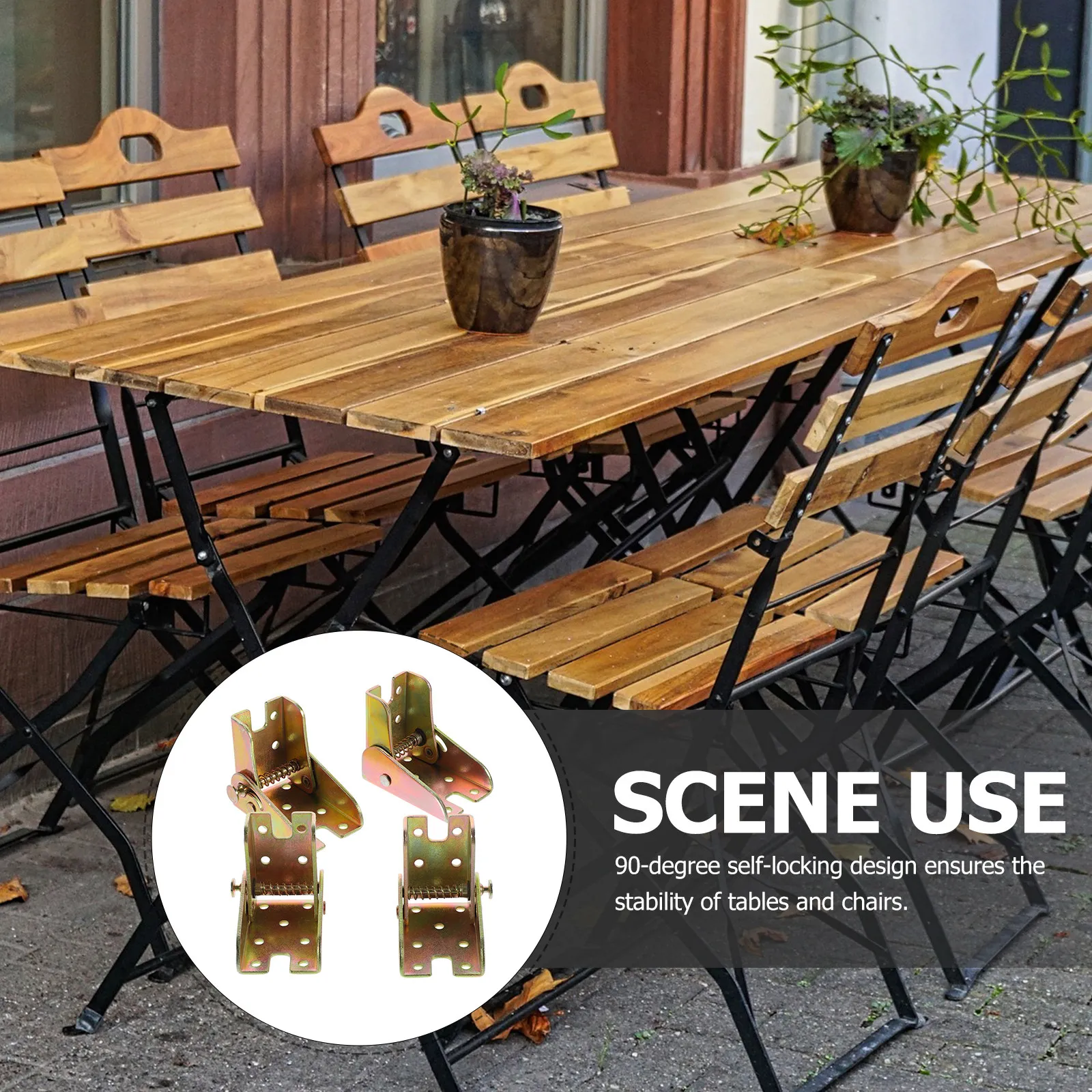 4Pcs Smooth Surface Self-Locking Folding Hinges Heavy Duty Table Leg Brackets 90 Degree Locking Hinge for Furniture Legs Home