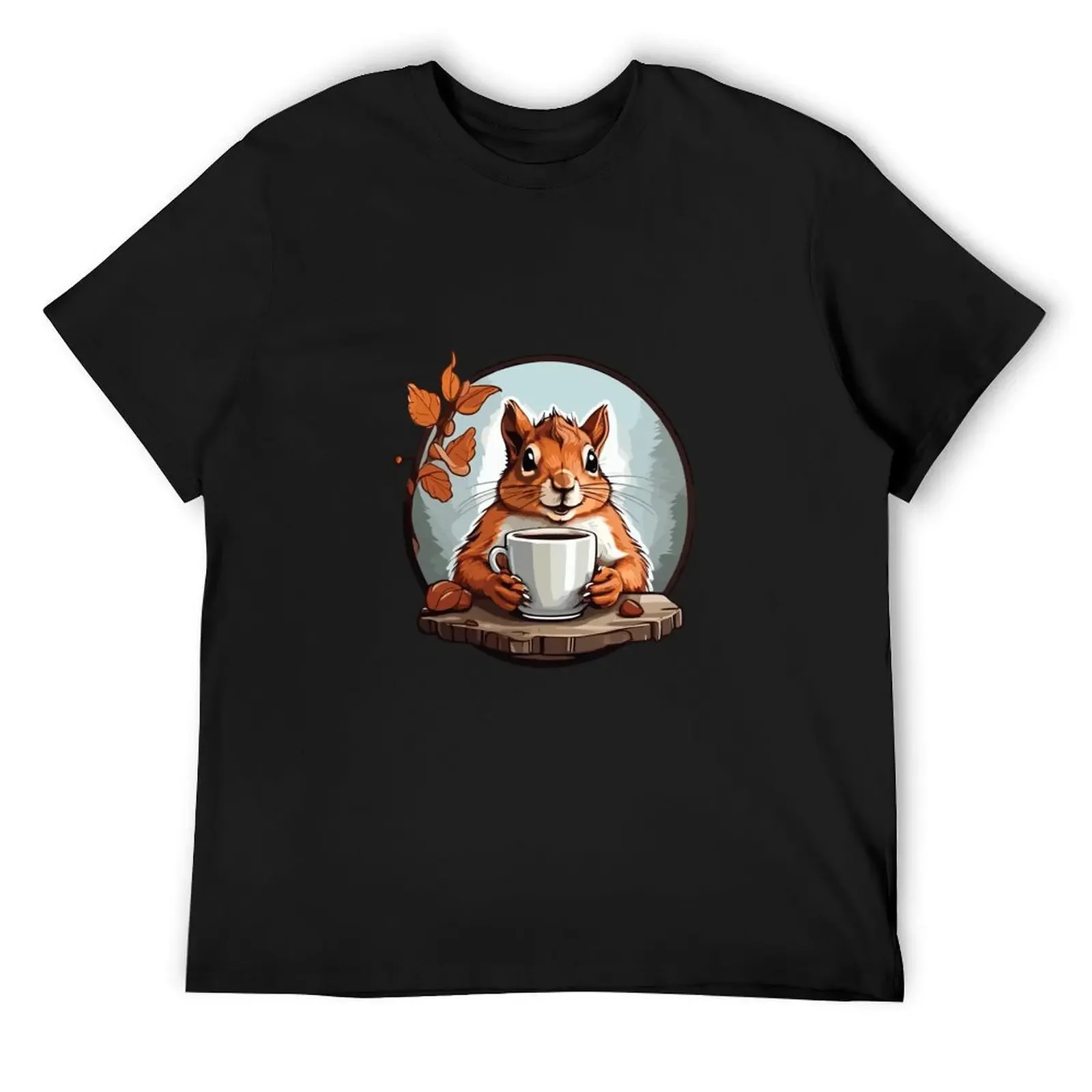 Squirrel Coffee T-Shirt man t shirt graphic t shirt vintage man clothes blue archive outfits for men