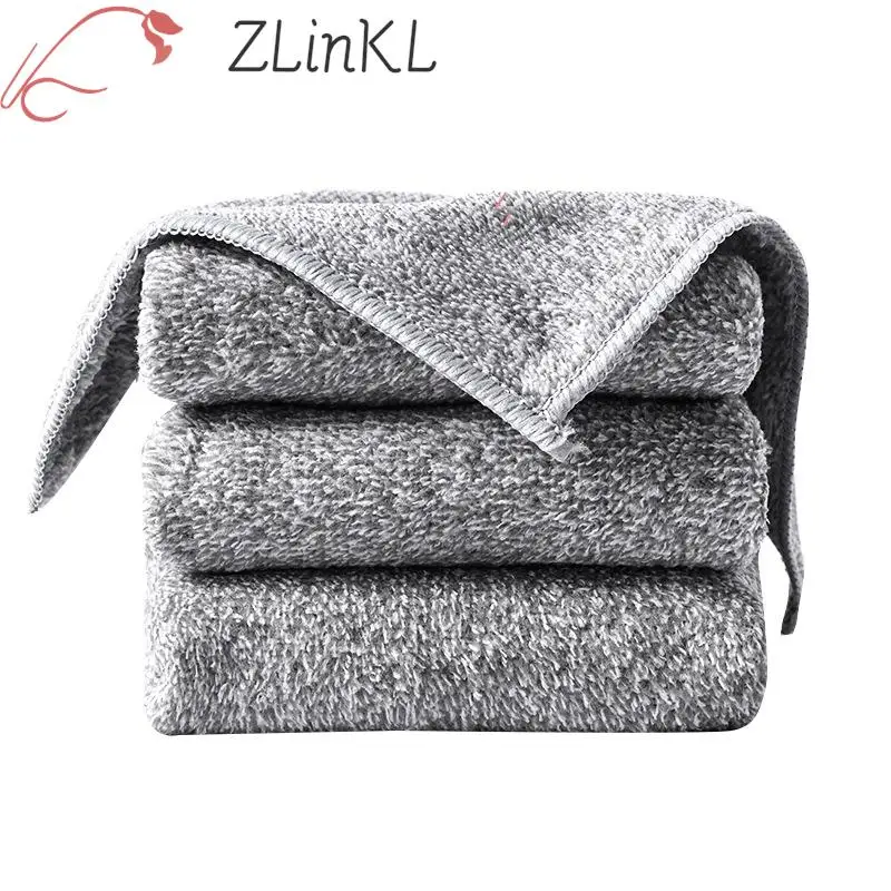 Kitchen Soft Cleaning Towel Charcoal Fibre Cleaning Cloth Dishcloth Absorbent Non-stick Oil Rags Pot Dish Washing Wipe Cloth