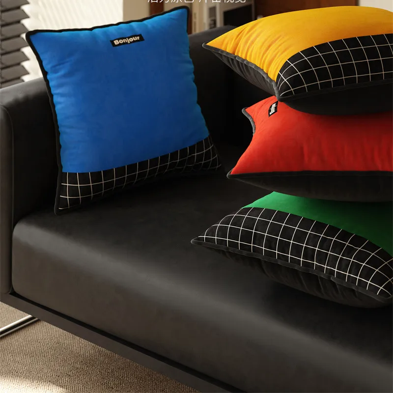 Bauhaus Vintage Cushion Cover Soft Luxury Pillowcase Shell 45x45cm Square Decorative Plaid Sofa Couch Bedroom 2025 New Fashion