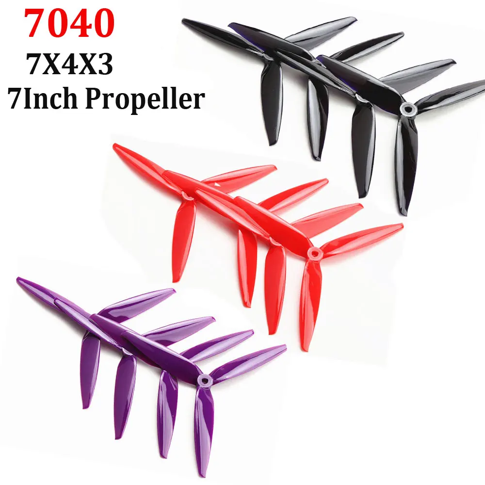 4pairs High Quality 7040 7X4X3 7Inch 3 Blade/ tri-blade Propeller 4CW 4CCW for Mark4 7inch APEX 7inch RC FPV Freestyle Drone