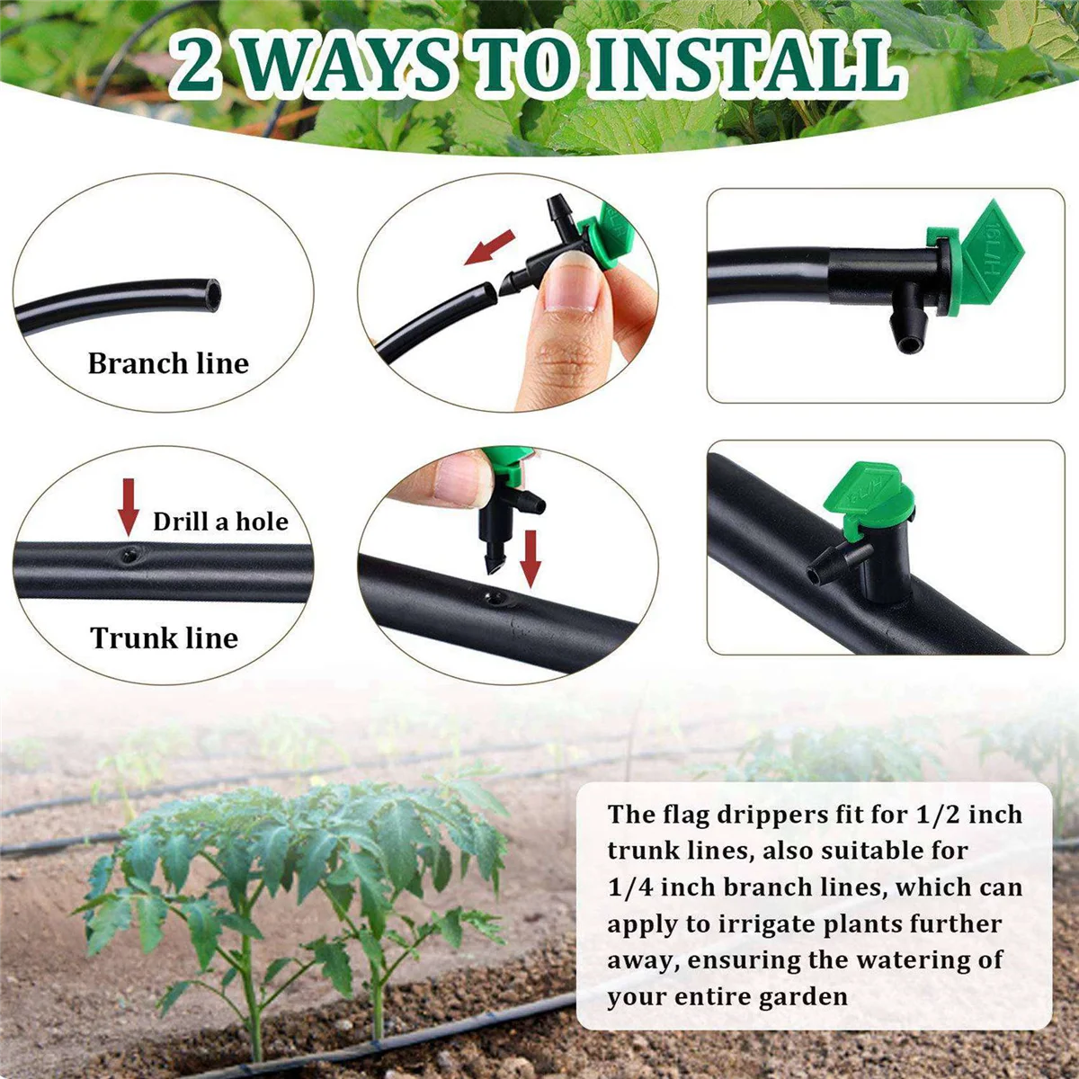 180 Pieces 4GPH Removable Drip Sprinkler Irrigation Drip Emitter Garden Flag Irrigation Dripper, for Trees and Shrubs