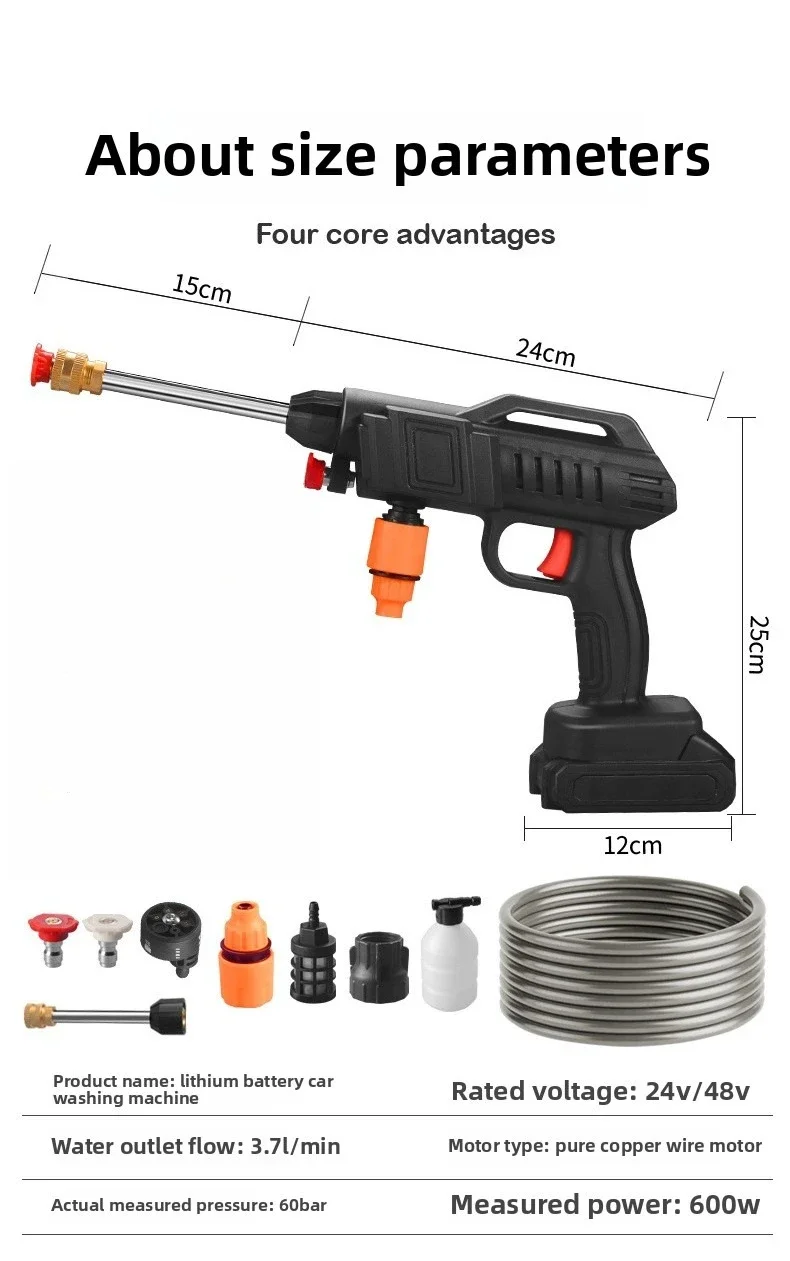 

ГОРЯЧАЯ НОВИНКА: Беспроводной электрический пистолет для мойки автомобилей высокого давления, перезаряжаемый, для домашнего использования
