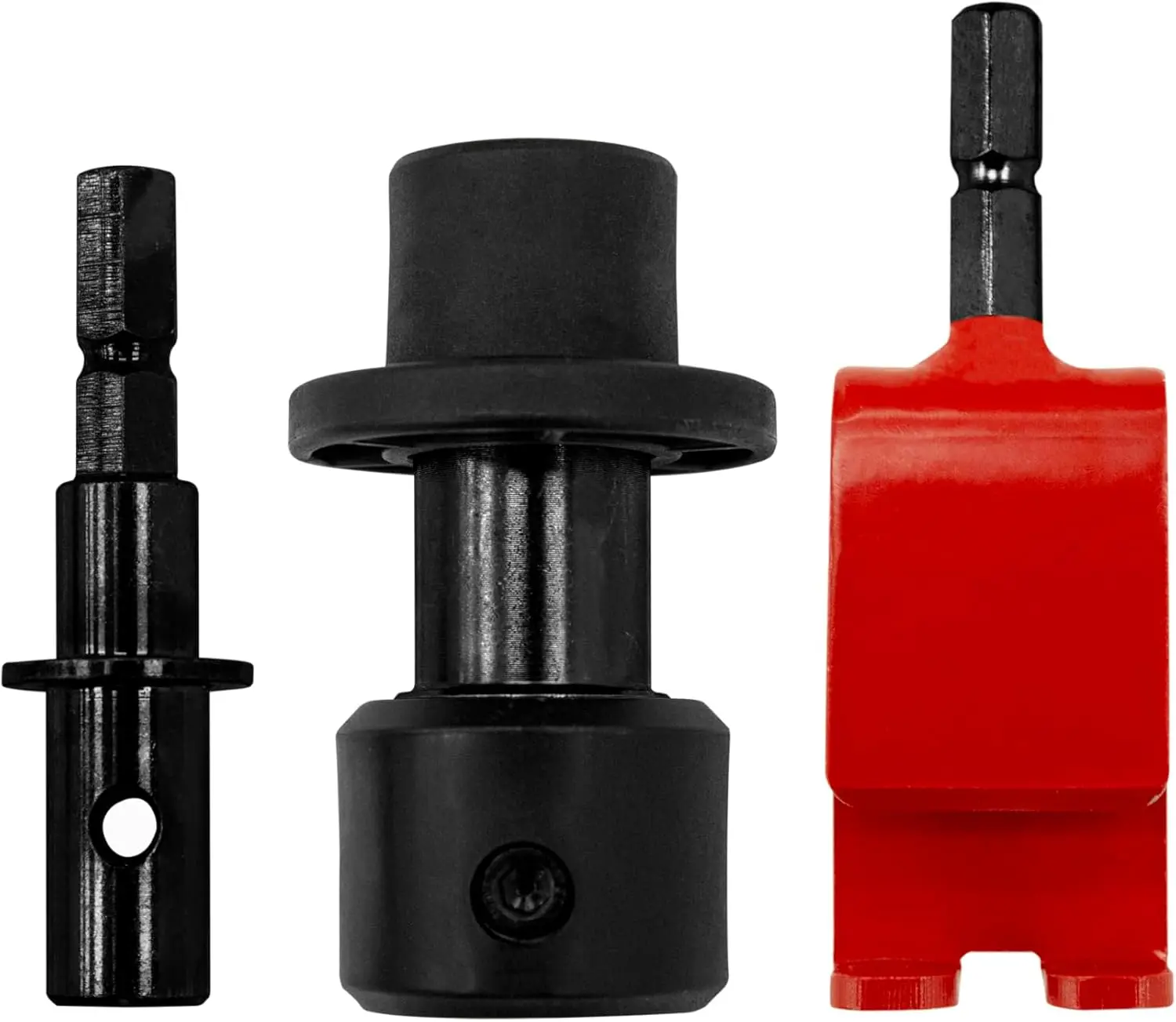 

Комплект быстрого соединения для электрических шнеков, красный - простая установка насадок, прочная сталь