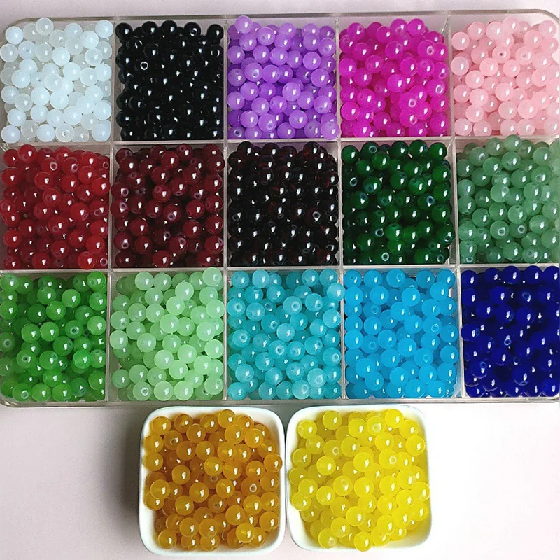 50pcs 8mm 10mm Round Opaque Glass Loose Spacer Beads Wholesale Bulk Lot For Jewelry Making DIY Crafts Findings