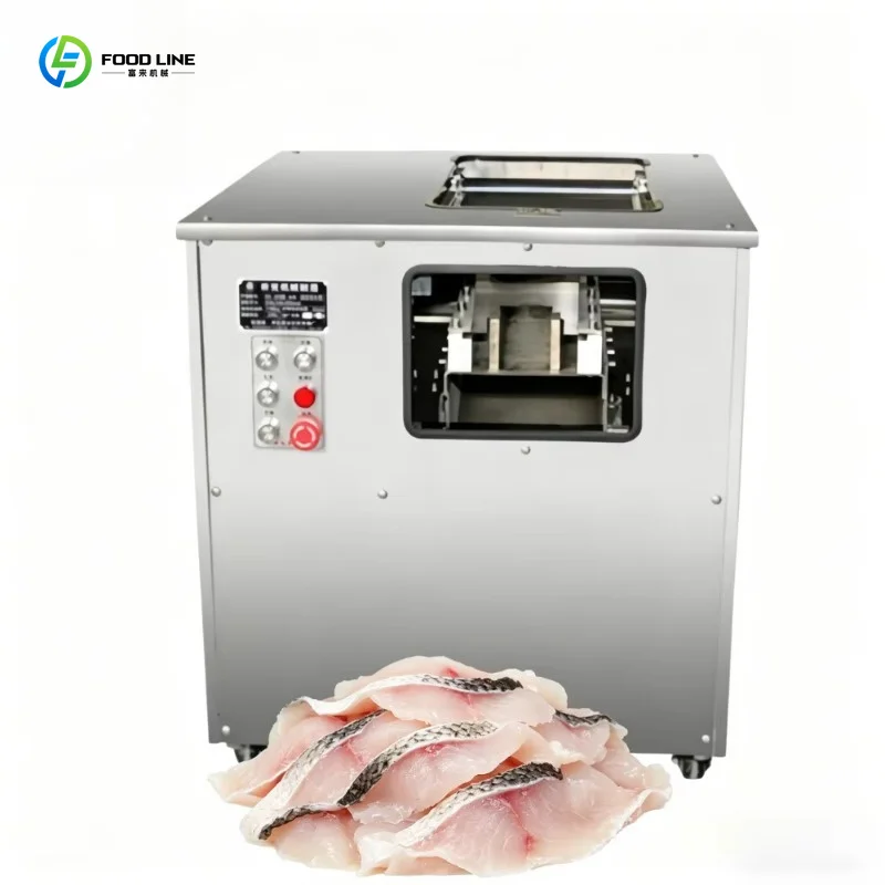 Customized Labor Saving Automatic Salmon Slicer Fresh Fish Fillet Cutting Machine 220V  Full Warranty For Seafood Shop