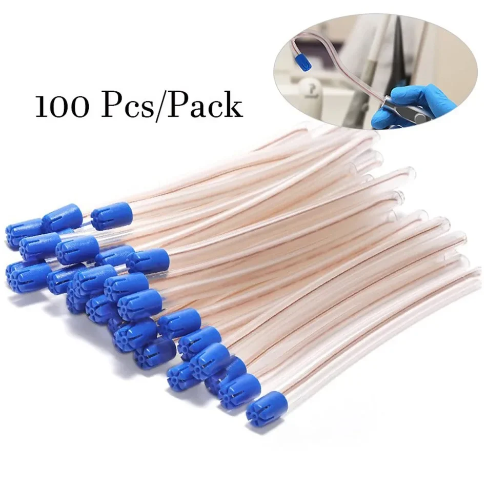 

100 Pcs Disposable Saliva Ejector Dental Low Volume Suction Tips Aspirator Tube Spray Nozzles Oral Care Tool Dentistry Materials