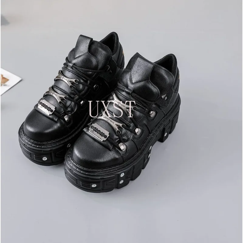 

Dad's Shoes Thick Soled Women's Shoes Heavy Metal Personality Gothic Style Punk Boots Fashionable Knight Boots