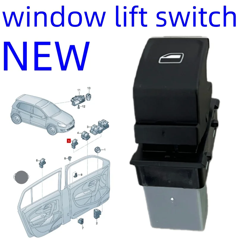 NIEUWE auto-onderdelen 6C0959855A 6C0959855 Toepasbaar op VW Polo Vensterheffer Schakelaar Bedieningsknop 6C0959855 6C0 959855A 2015-2018