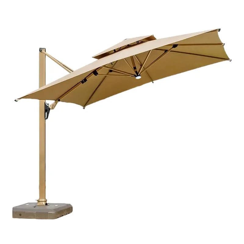 [280 Grams Canopy Polyester]Patio/Garden/Hotel/Coffee Shop/Park/Courtyard/Beach Custom Advertising Solar Power Light Umbrella