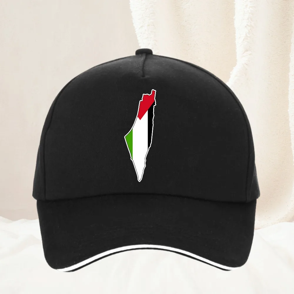 

Palestine Arabic Calligraphy Name with Palestinian Flag Map Cap Adult Outdoor Baseball Caps Hats Unisex Adjustable Cap