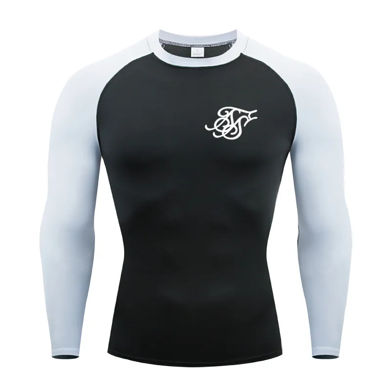 

Men Compression Running T-shirt Fitness Tight Long Sleeve Sport Shirts Training Jogging Gym Sportswear Quick Dry Rashgard