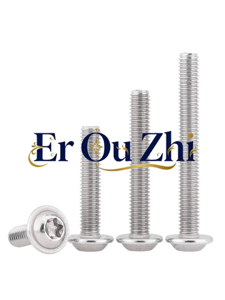 304 Stainless Steel Pan Head Pattern Screw with Pad Semi-round Head Torx Band Meson Anti-loose Anti-slip Screw