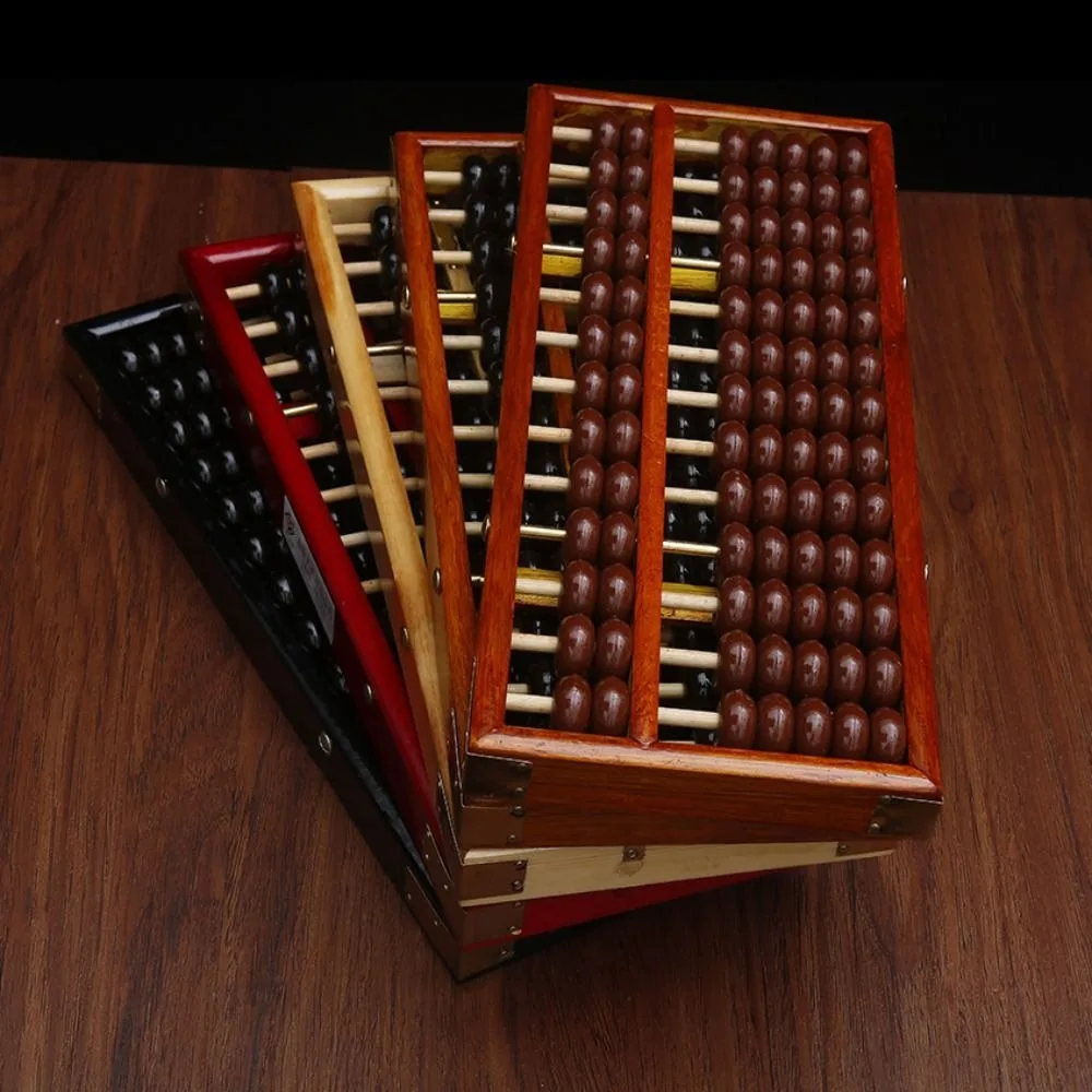 13Digit Wood Traditional Abacus Calculation Bead Calculation Rack Counting Abacus Intelligence Development Early Math Montessori