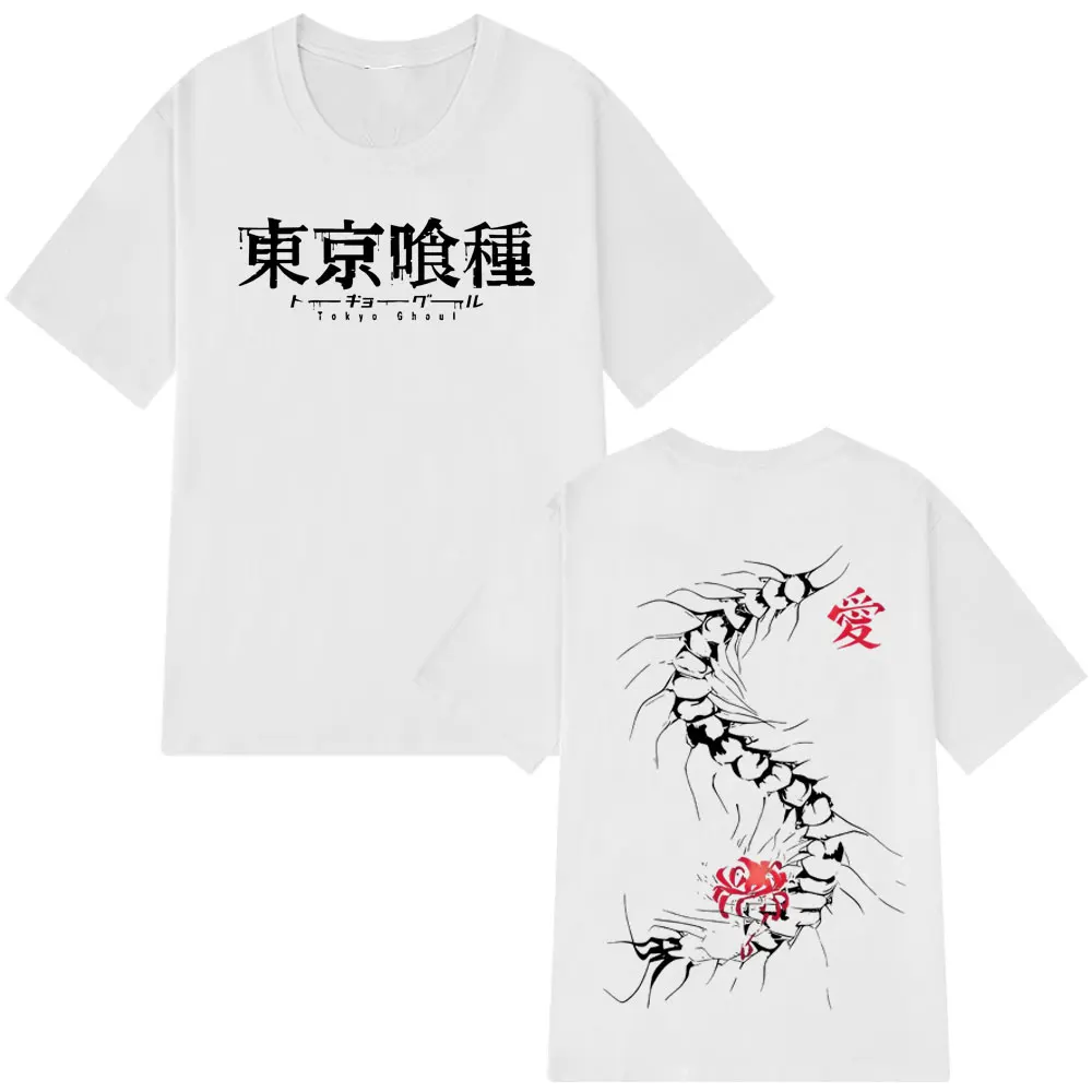 อะนิเมะโตเกียวกูล คานากิ เคน แมงมุมเสื้อยืดผู้ชายผู้หญิงแฟชั่นผ้าฝ้ายคุณภาพสูงหลวมแขนสั้นเสื้อยืดคุณภาพสูง