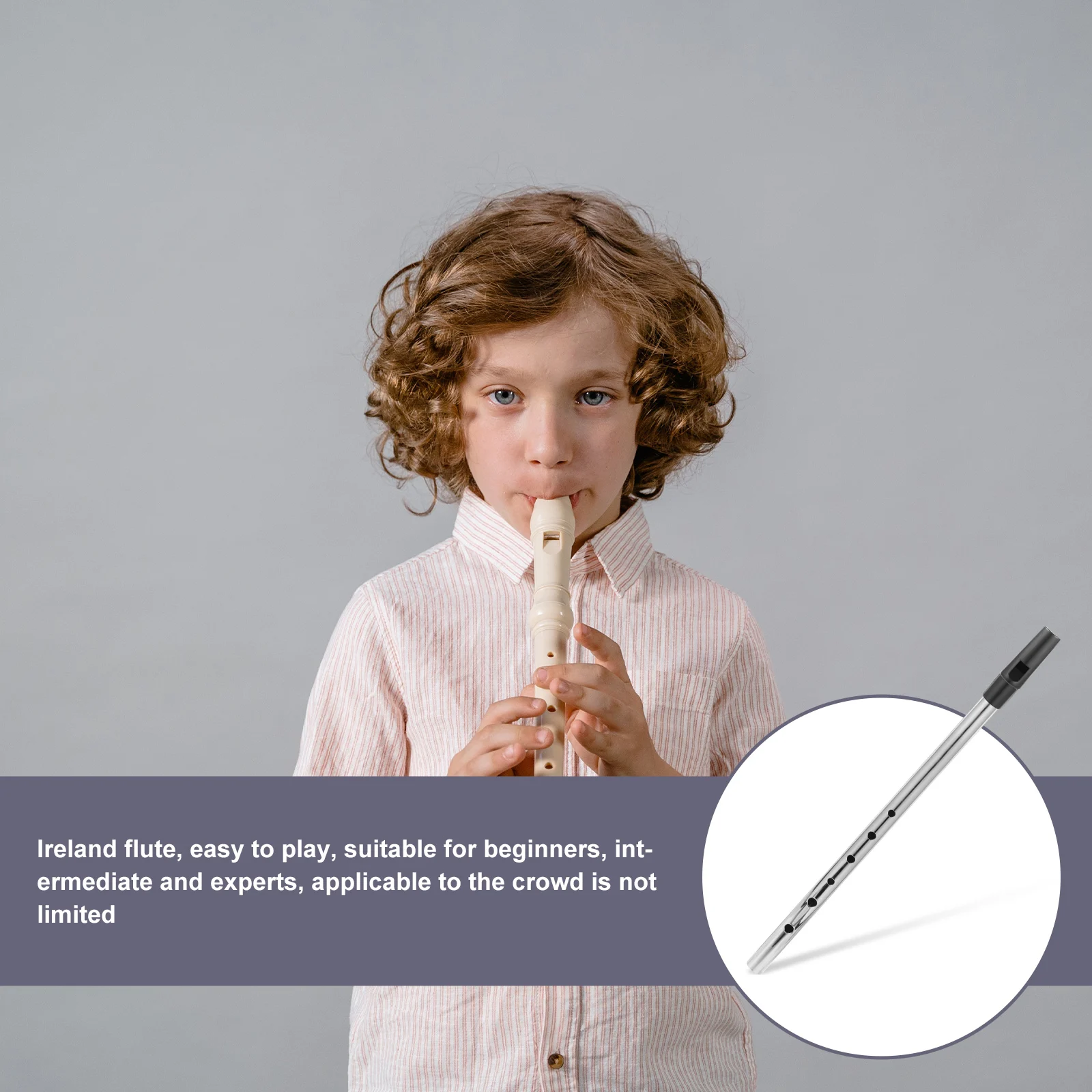 

Copper C Flute Instrument for Beginners Professional Music Wind Musical Kids Portable Durable Small Size Lightweight