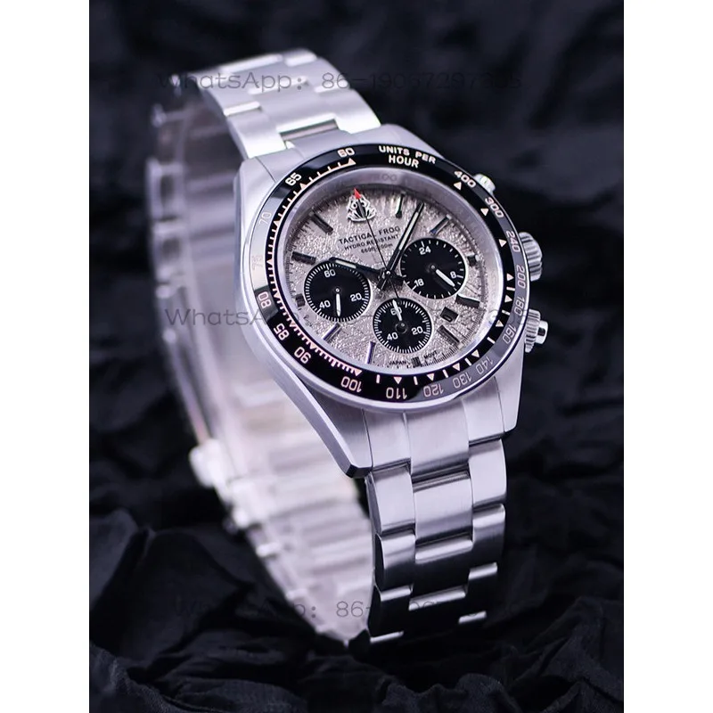 Solar Photokinetic Energy Three-eye Panda Chronograph Watch Waterproof Watch