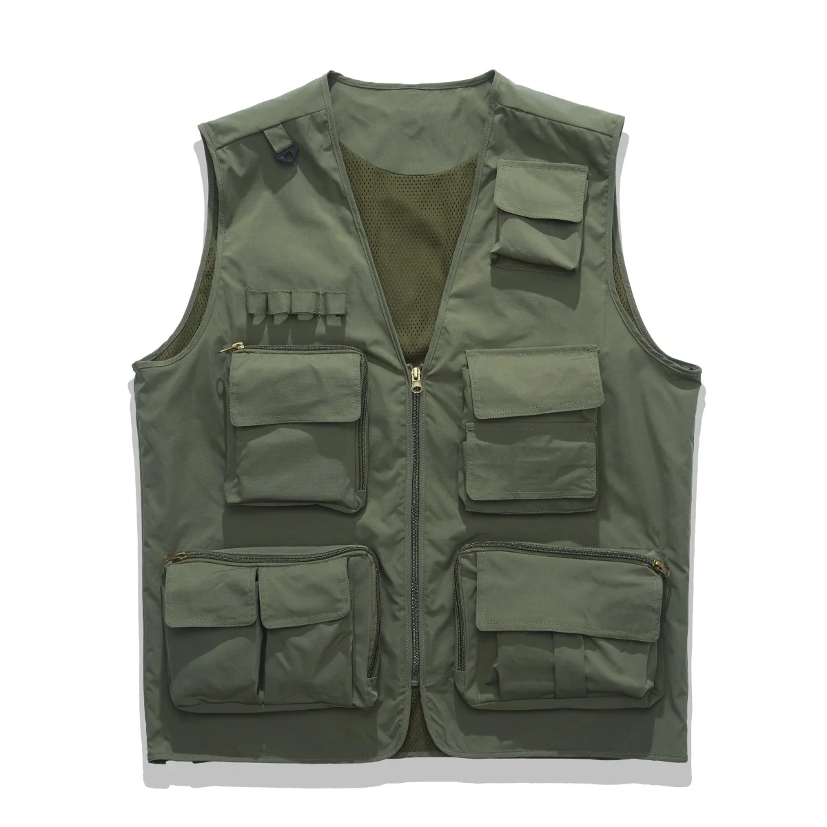 

Американский ретро-жилет с множеством карманов для работы на открытом воздухе, для рыбалки и фотографии, свободный крой, с наплечными подушками, верхняя одежда из полиэфирного волокна