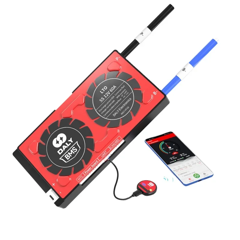 BMS 18650 3.7V LTO Battery Protection Board E-bicycle BMS 100a lithium 12v 5s bms with fan