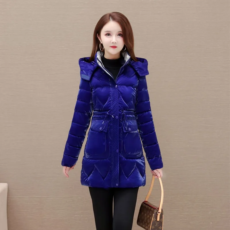 Fashion Glossy No-wash Down Cotton Jacket Womens 2024 Winter Jacket Parkas Large Size Cotton-Padded Coat Female Hooded Warm Coat