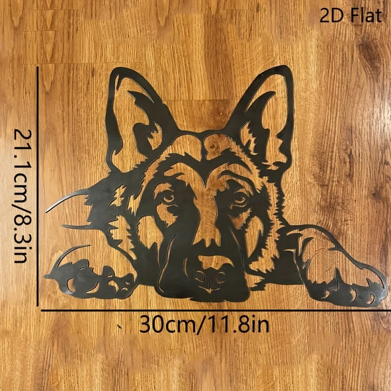 2DFlat Metal Artwork -Depicting a German Shepherd Dog，Designed specifically for wall decoration
