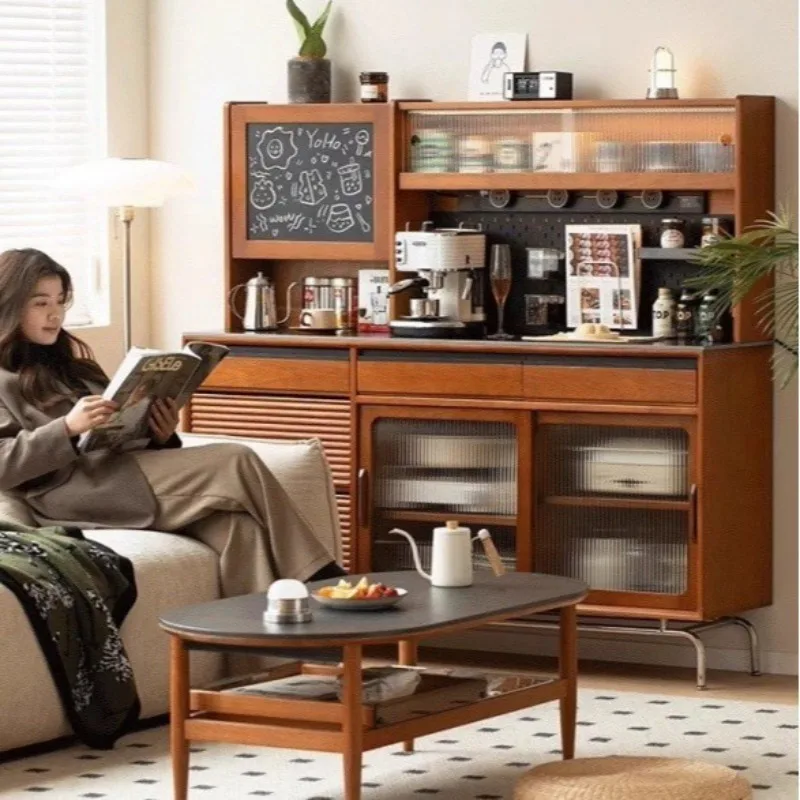

Edge boxwood solid wood rock slab Edge integrated against the wall Tea Cabinet Locker