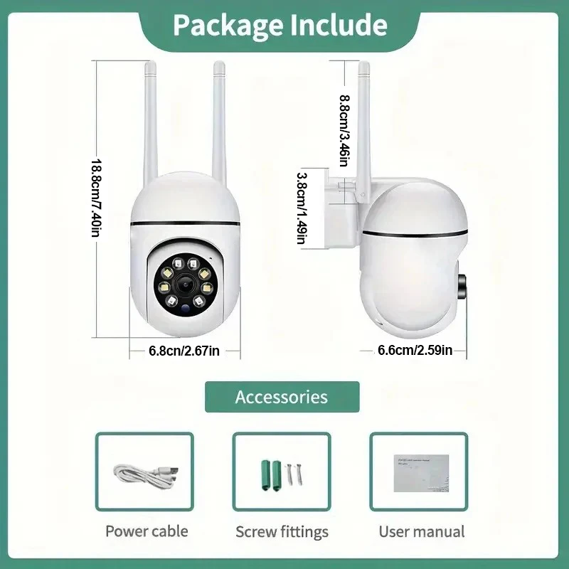 Security Camera 1080P HD Camera 355° Video Surveillance Camera Night Vision 2.4G WiFi Outdoor Security Protection Monitor